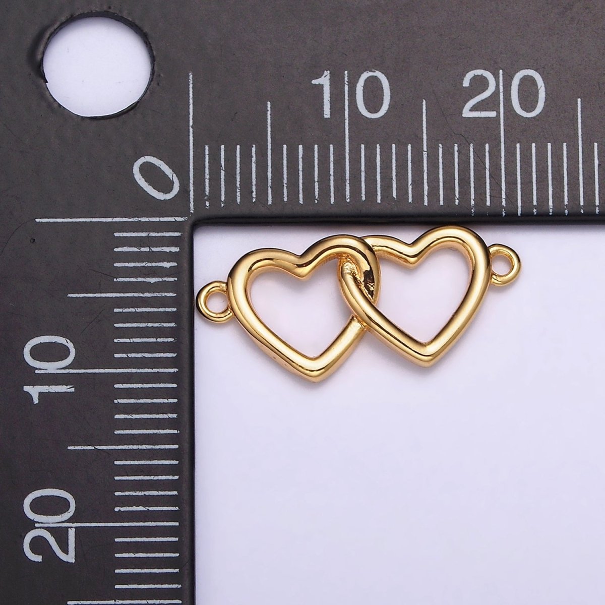 Gold Filled Double Open Heart Minimalist Connector G-646