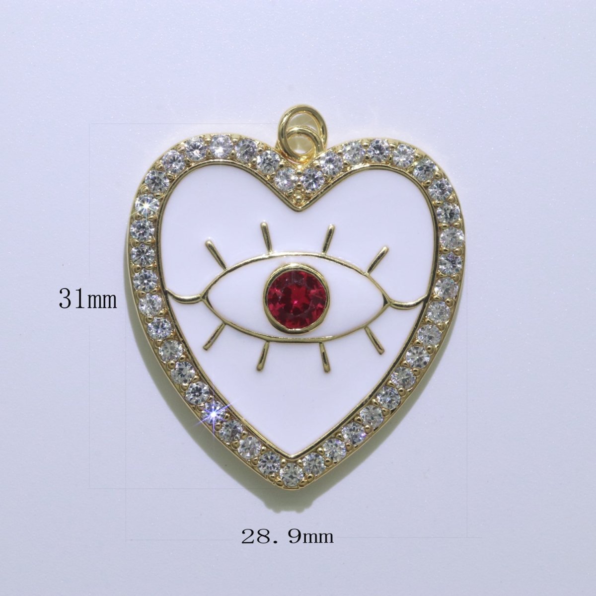 Gold Filled Enamel Colorful Evil Eye Heart Shape Pendant Charm E-907 E-908 E-909