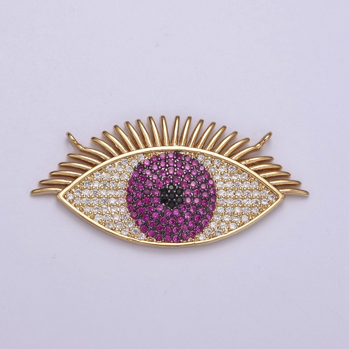 Gold Filled Eye Charm, Cubic Zirconia Evil Eye Charm Connector, DIY Jewelry Making Accessories F-089 F-091 F-095