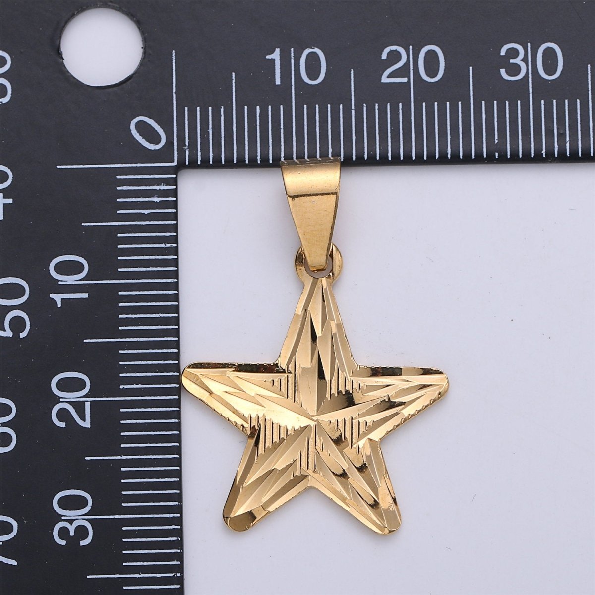 Gold Filled Five Point Star Pendant, Star Shaped Charm, Gold Star Pendant I-160