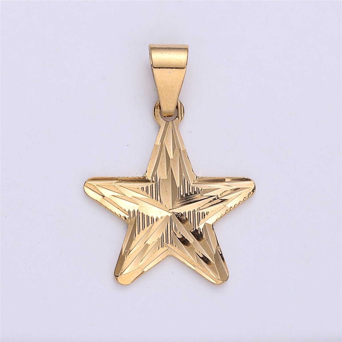Gold Filled Five Point Star Pendant, Star Shaped Charm, Gold Star Pendant I-160
