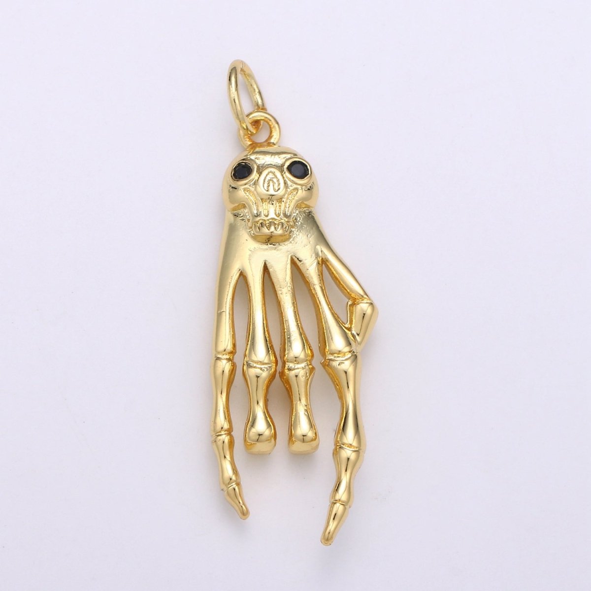 Gold Filled Hand Skeleton Charm D-832