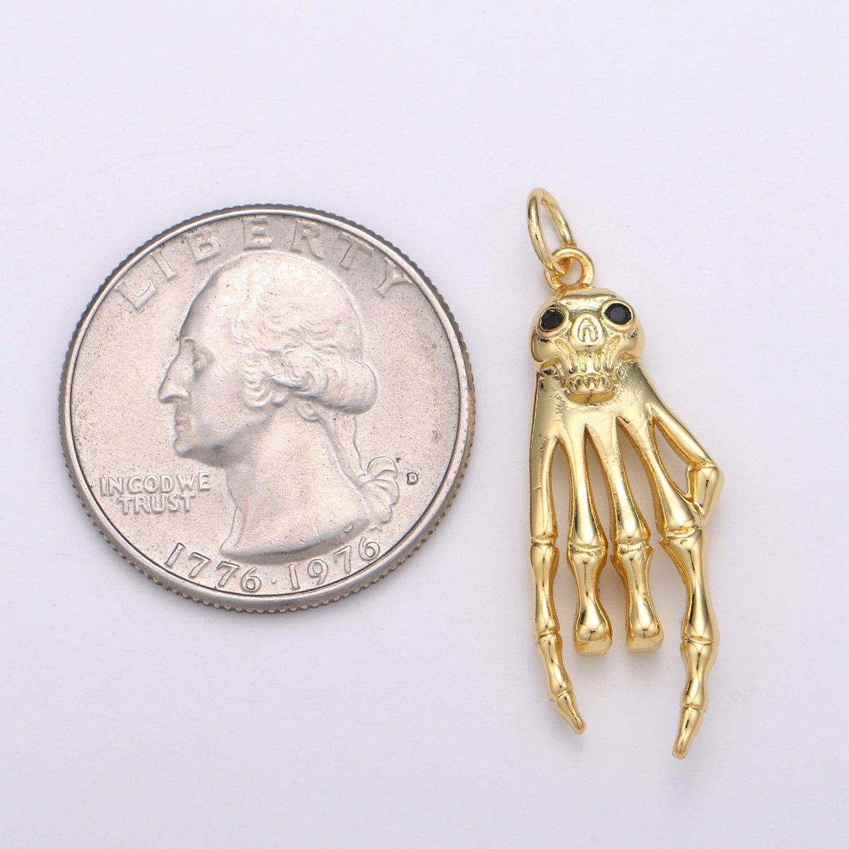 Gold Filled Hand Skeleton Charm D-832