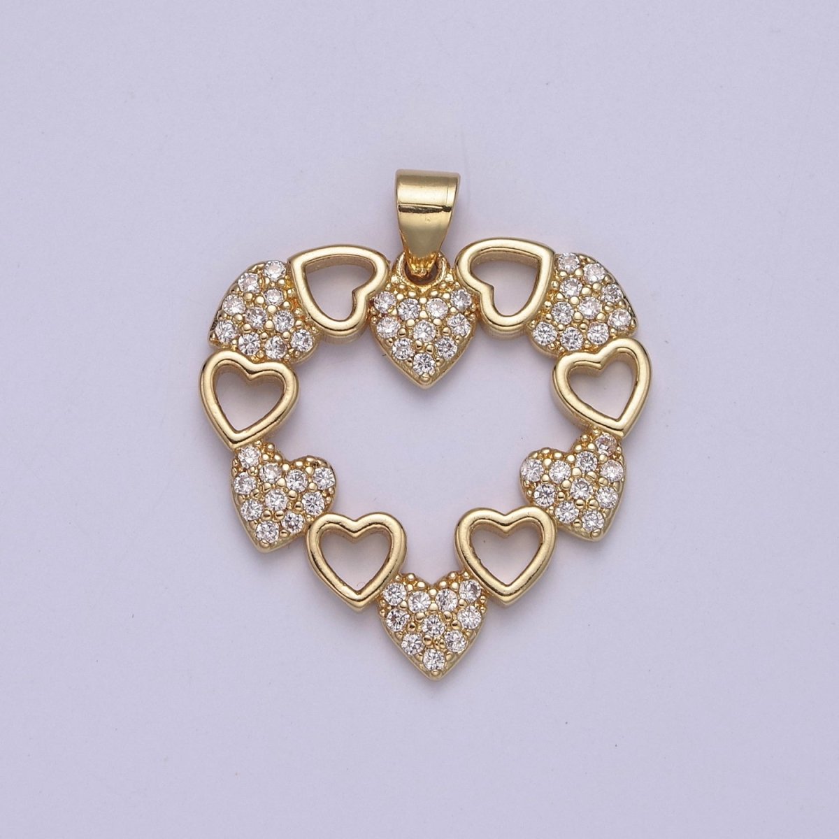 Gold Filled heart cubic charm, gold heart pendant Love Minimalist Jewelry J-442