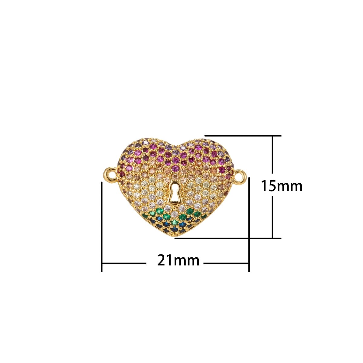 Gold Filled heart locket Charm Connector, locket Charm, gold locket Connector, CZ locket Necklace Bracelet Connector Link Charm F-312