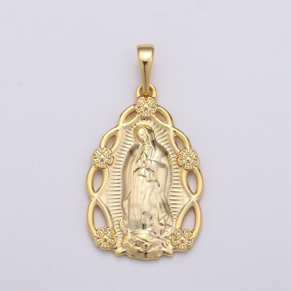 Gold Filled Holy Mary Lady of Guadalupe Pendants J-117