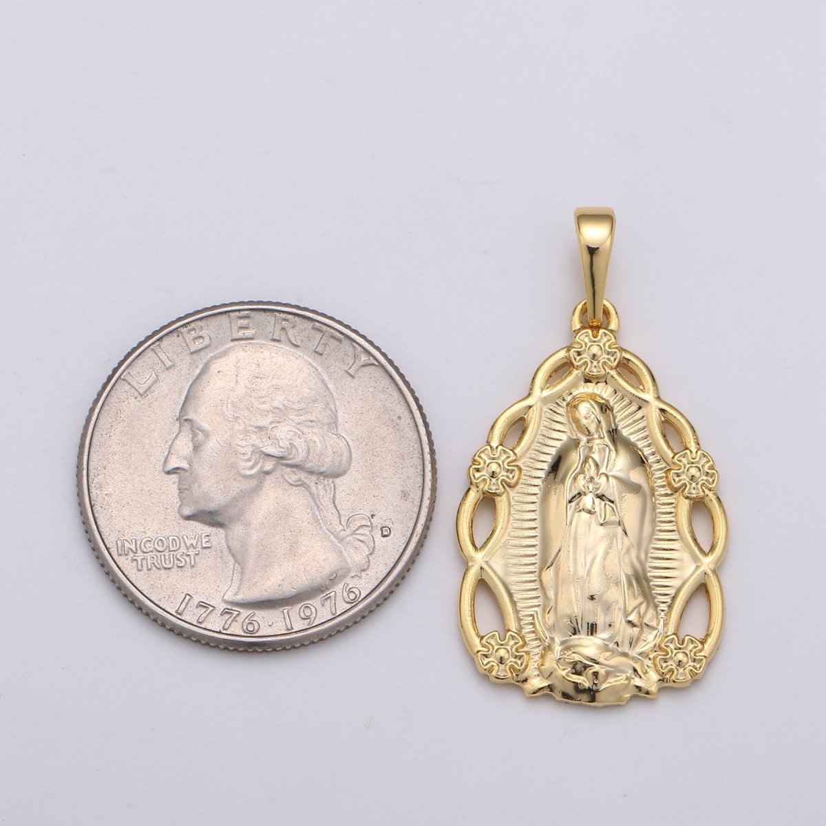 Gold Filled Holy Mary Lady of Guadalupe Pendants J-117
