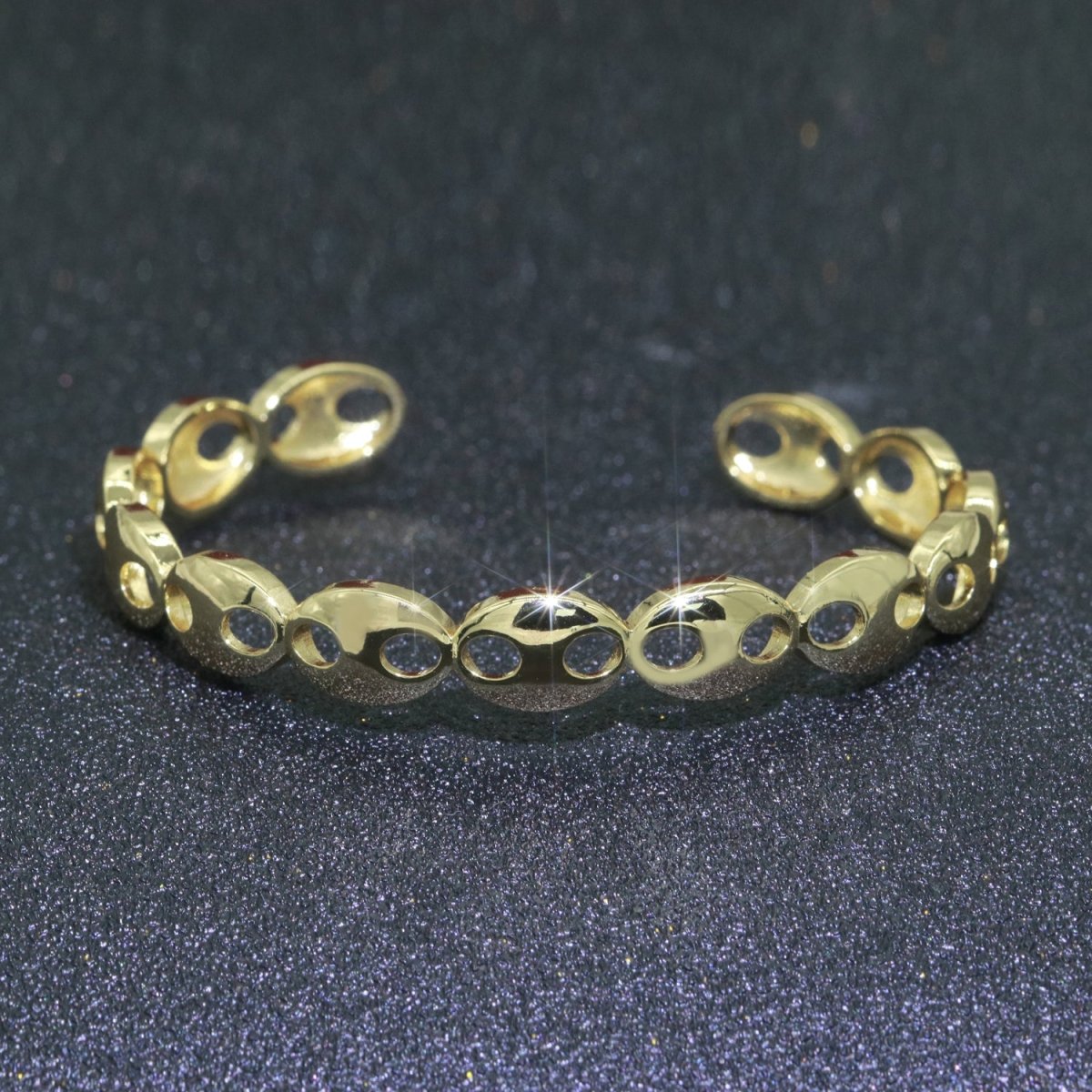 Gold Filled Link Bangle Bracelet, 14K Gold Filled Anchor Link Bracelet Adjustable Cuff Bracelet | WA-055 Clearance Pricing