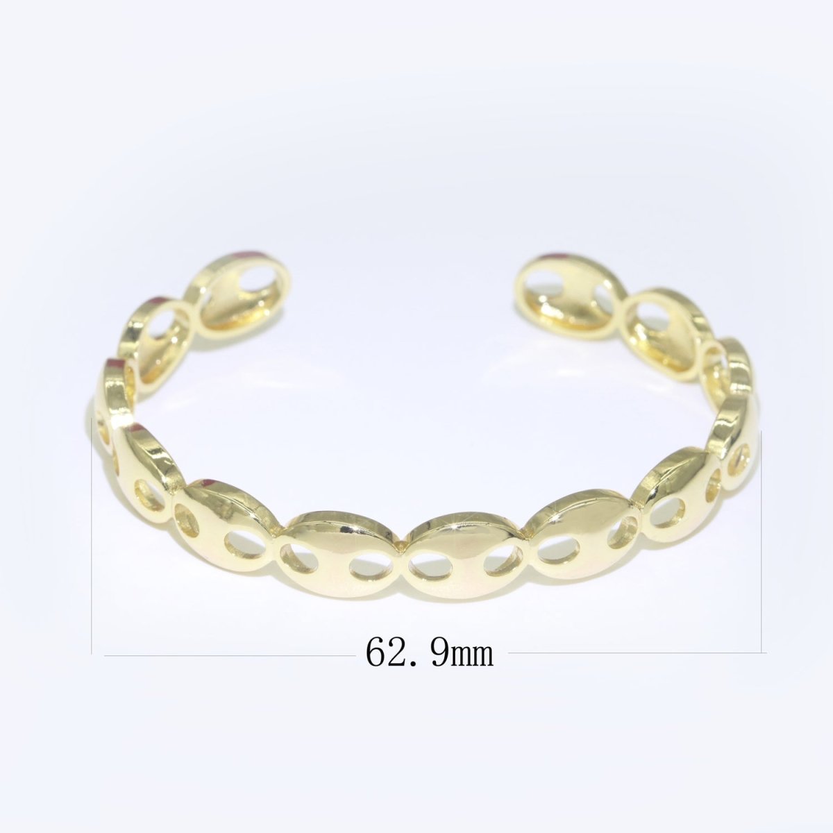 Gold Filled Link Bangle Bracelet, 14K Gold Filled Anchor Link Bracelet Adjustable Cuff Bracelet | WA-055 Clearance Pricing