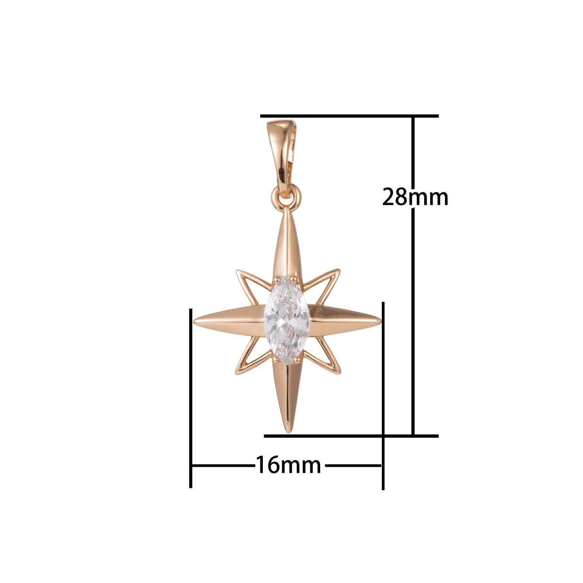 Gold Filled Long Star Pendants I-815