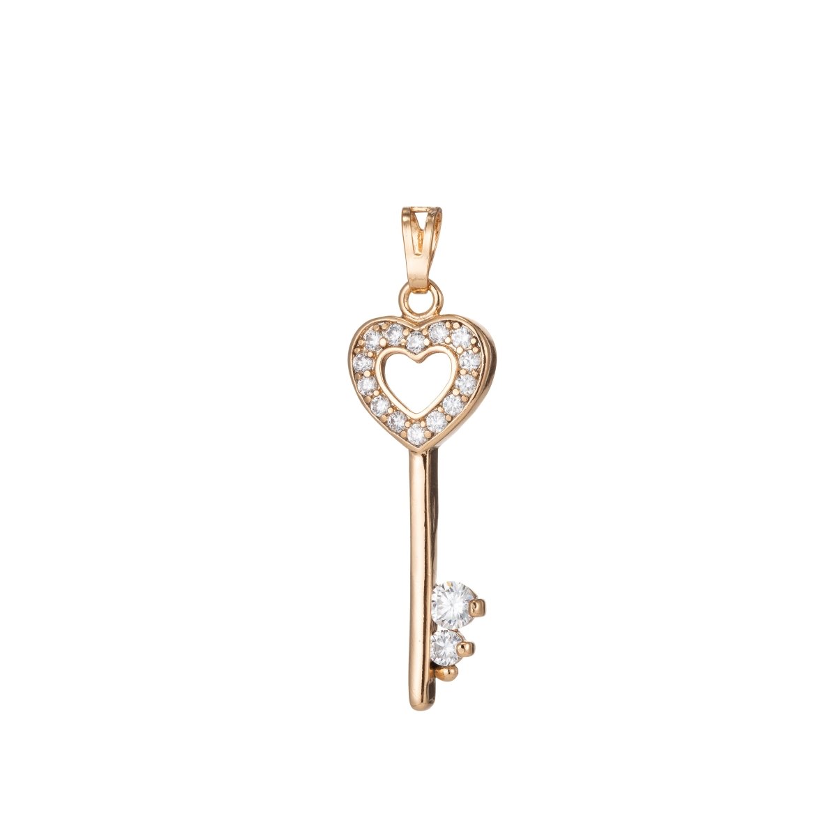 Gold Filled Love Heart Key Pendants I-534