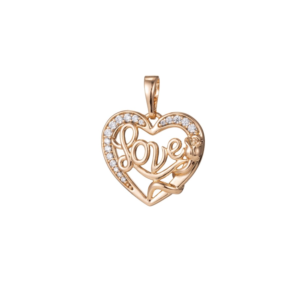 Gold Filled Love Heart Pendants  I-434