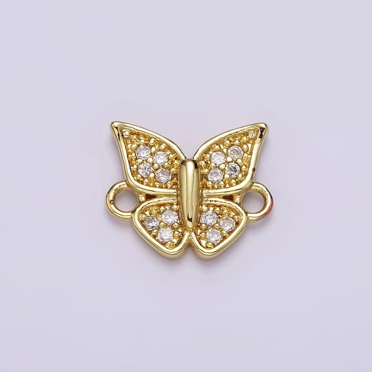Gold Filled Micro Paved CZ Butterfly Mariposa Wings Connector G-668