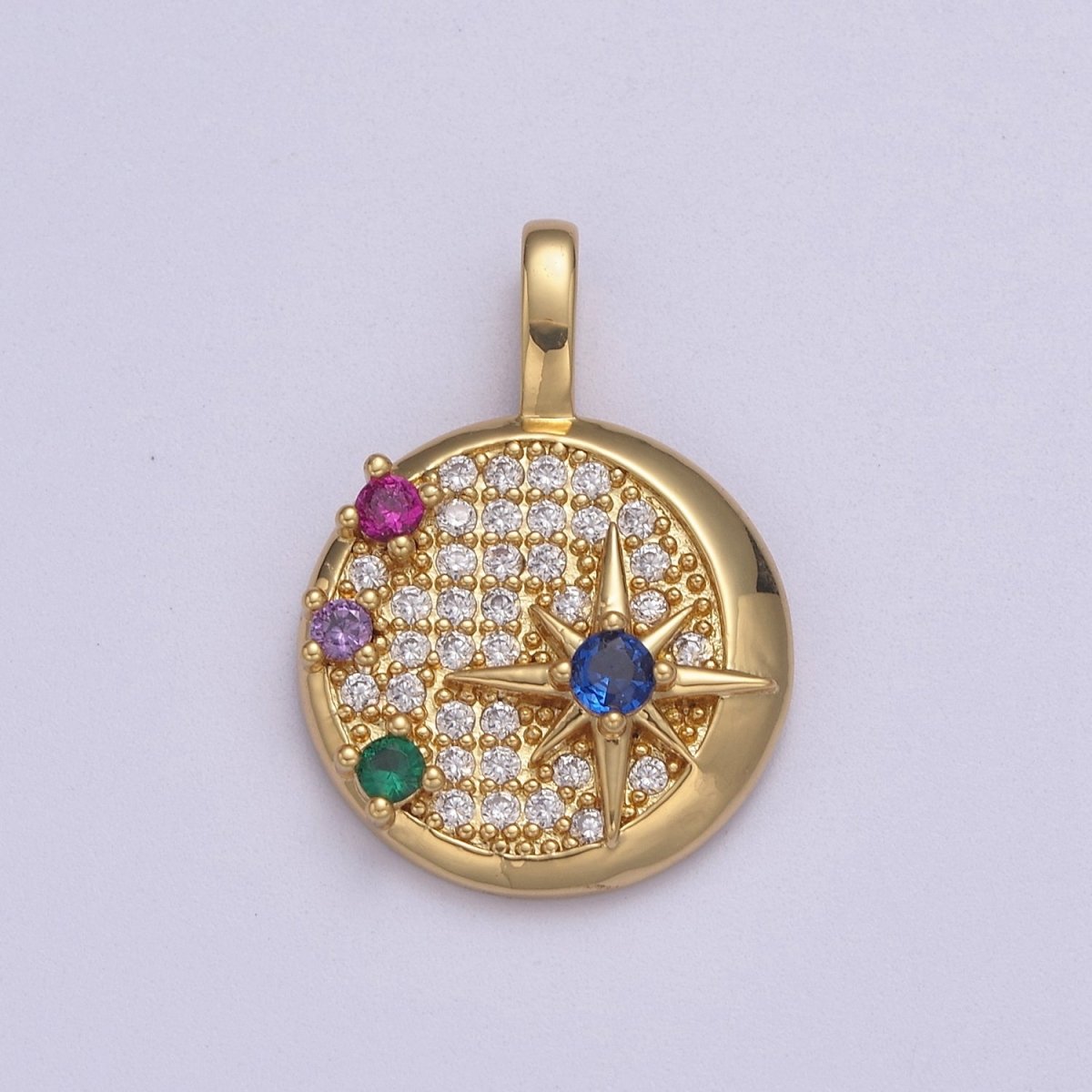 Gold Filled Mini Shooting Star Color Cubic Zirconia Bracelet Necklace Pendant Charm for Woman Jewelry Making J-467