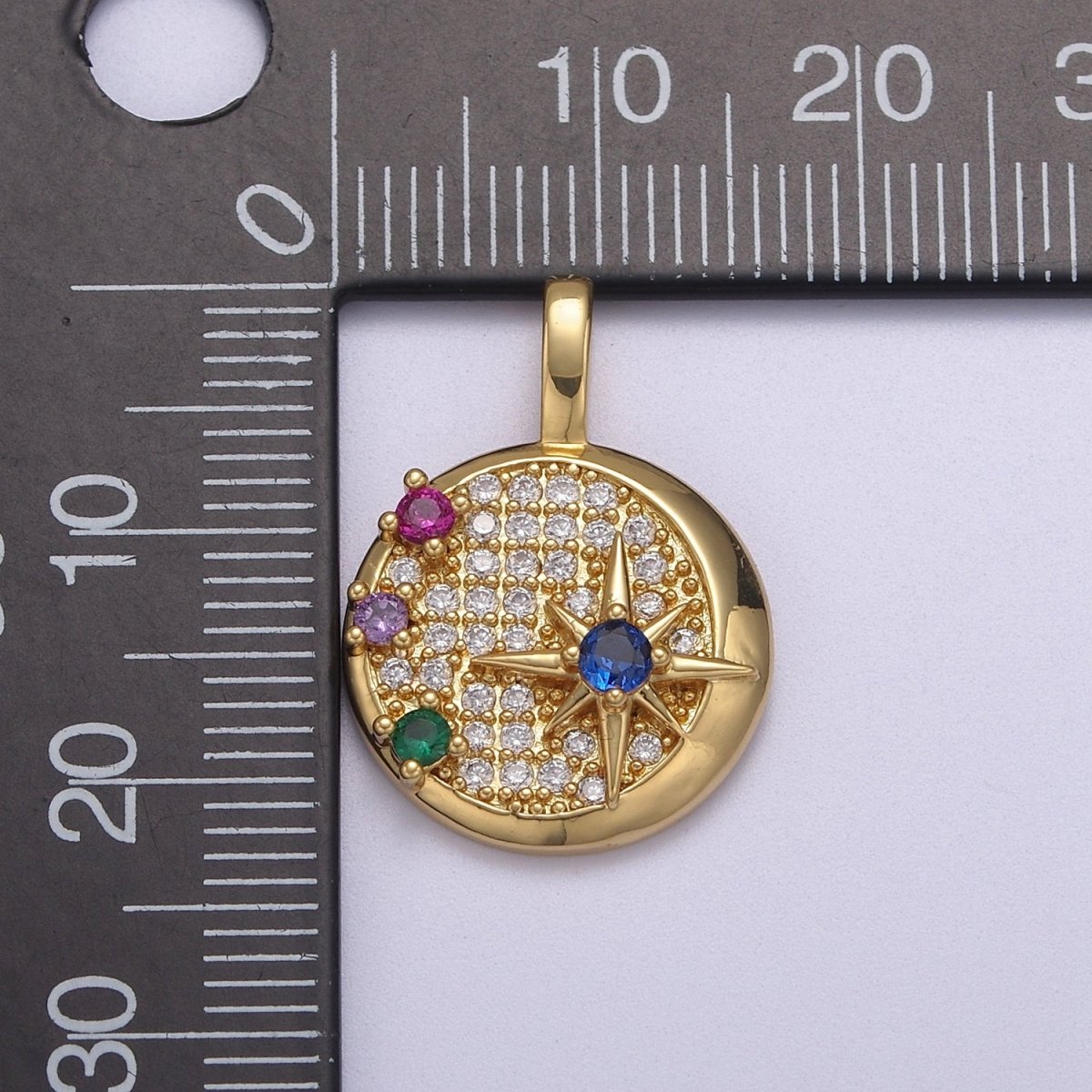 Gold Filled Mini Shooting Star Color Cubic Zirconia Bracelet Necklace Pendant Charm for Woman Jewelry Making J-467