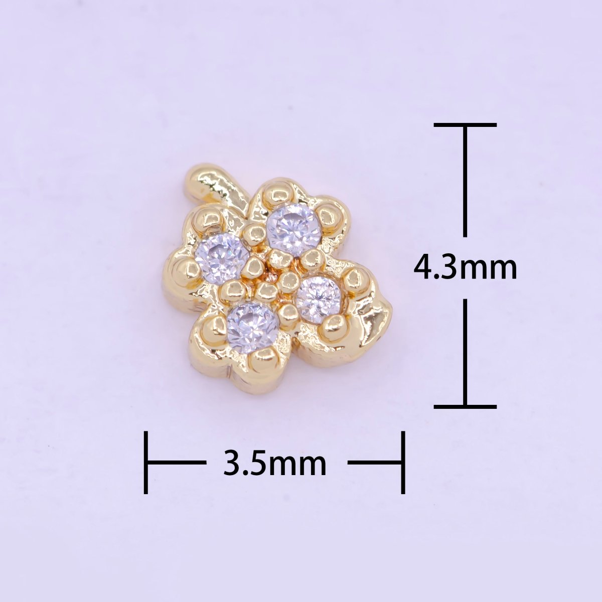 Gold Filled Personalized Locket Bead: Clear Fuchsia Pink Heart, Star Pawprint Clover, Horseshoe Lips Cross Bolt L-839~L-841