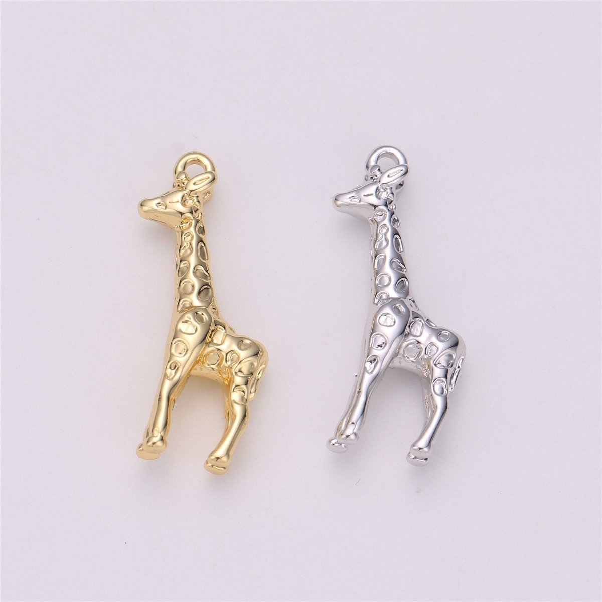Gold Filled Safari Animal 3D Giraffe Charm in Gold & Silver | C-721 C-525