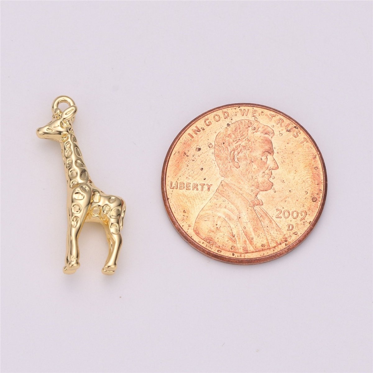 Gold Filled Safari Animal 3D Giraffe Charm in Gold & Silver | C-721 C-525