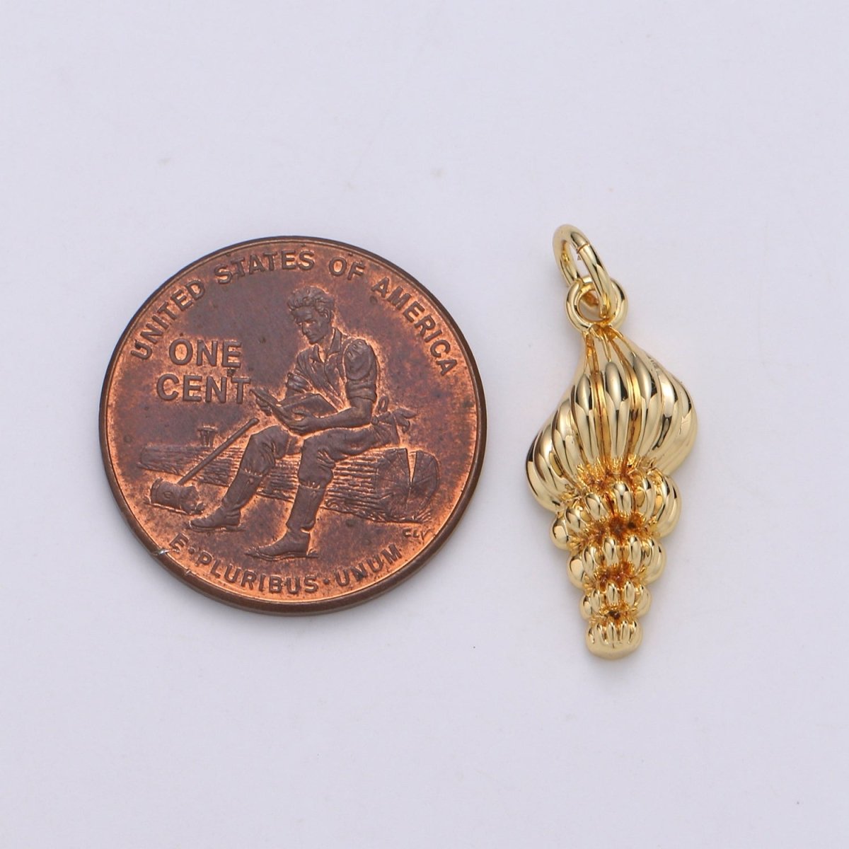 Gold Filled Sea Shell Conch Shell Charm - D-795