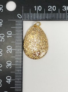 Gold Filled Shell Rustic Coin Charm   E-087
