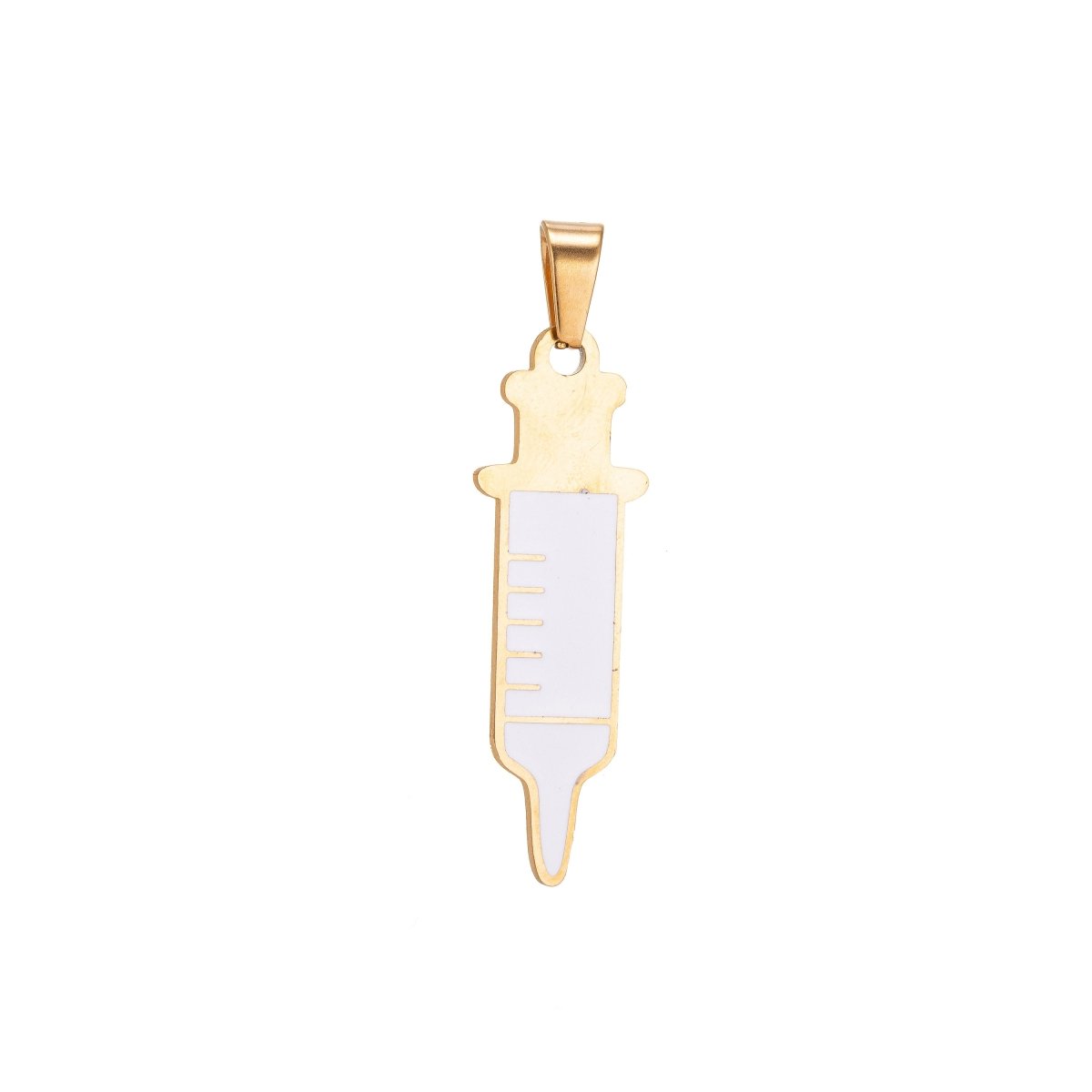 Gold Filled Shot SYRINGE Charms Nurse RN Doctor Medical Themed Pendant Gift idea for Jewelry Making J-412