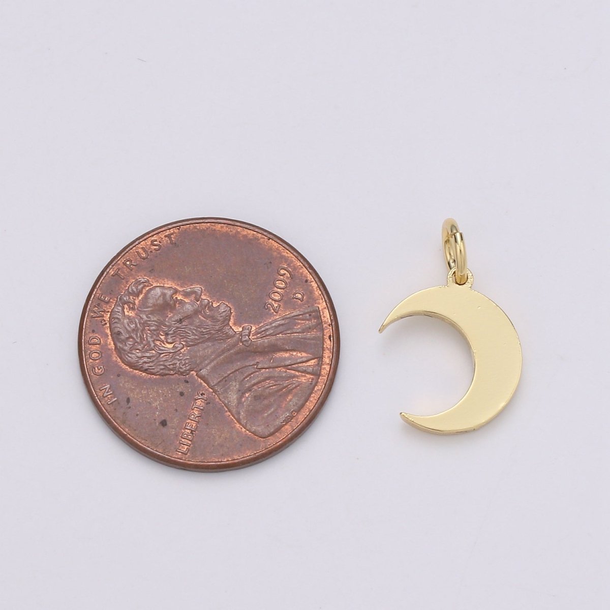 Gold Filled Simple Moon Charm D-779