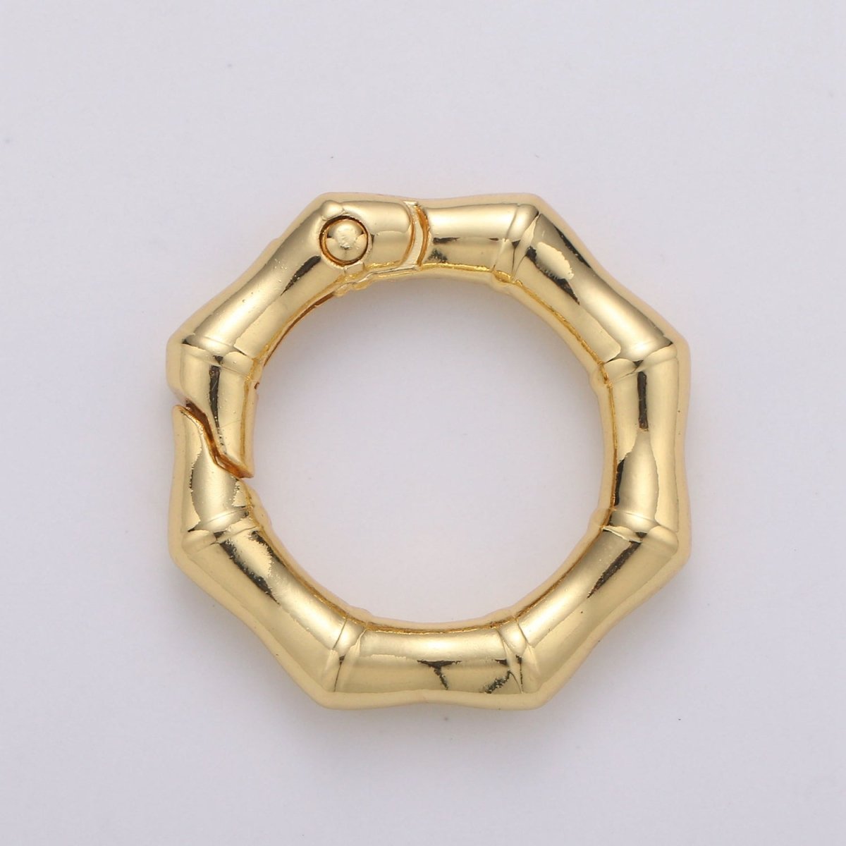 Gold Filled Simple Octagon Push Gate Ring Clasp For DIY Jewelry Making Connectors Wrislet Holder  L-057