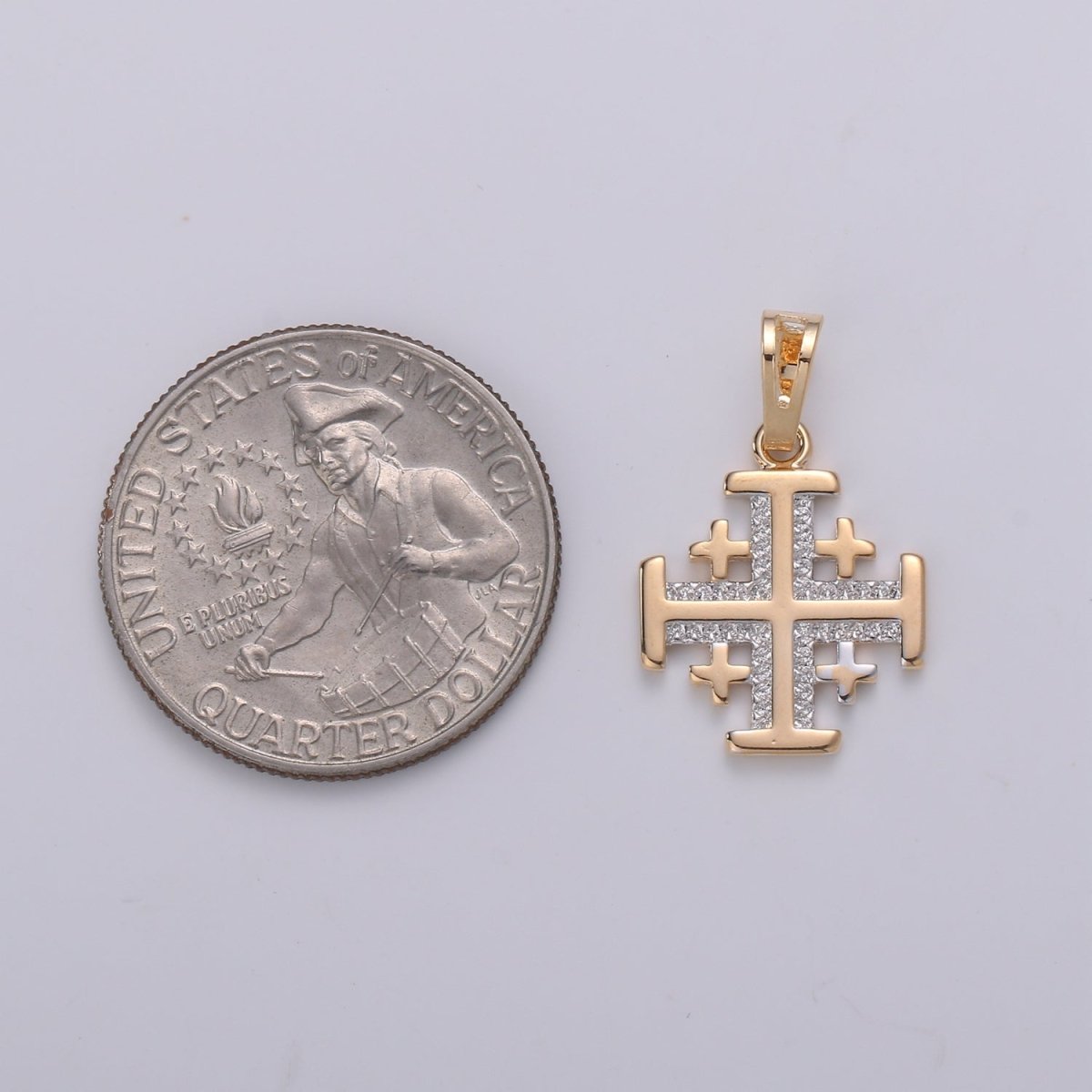 Gold Filled Square Cross Pendants  J-109