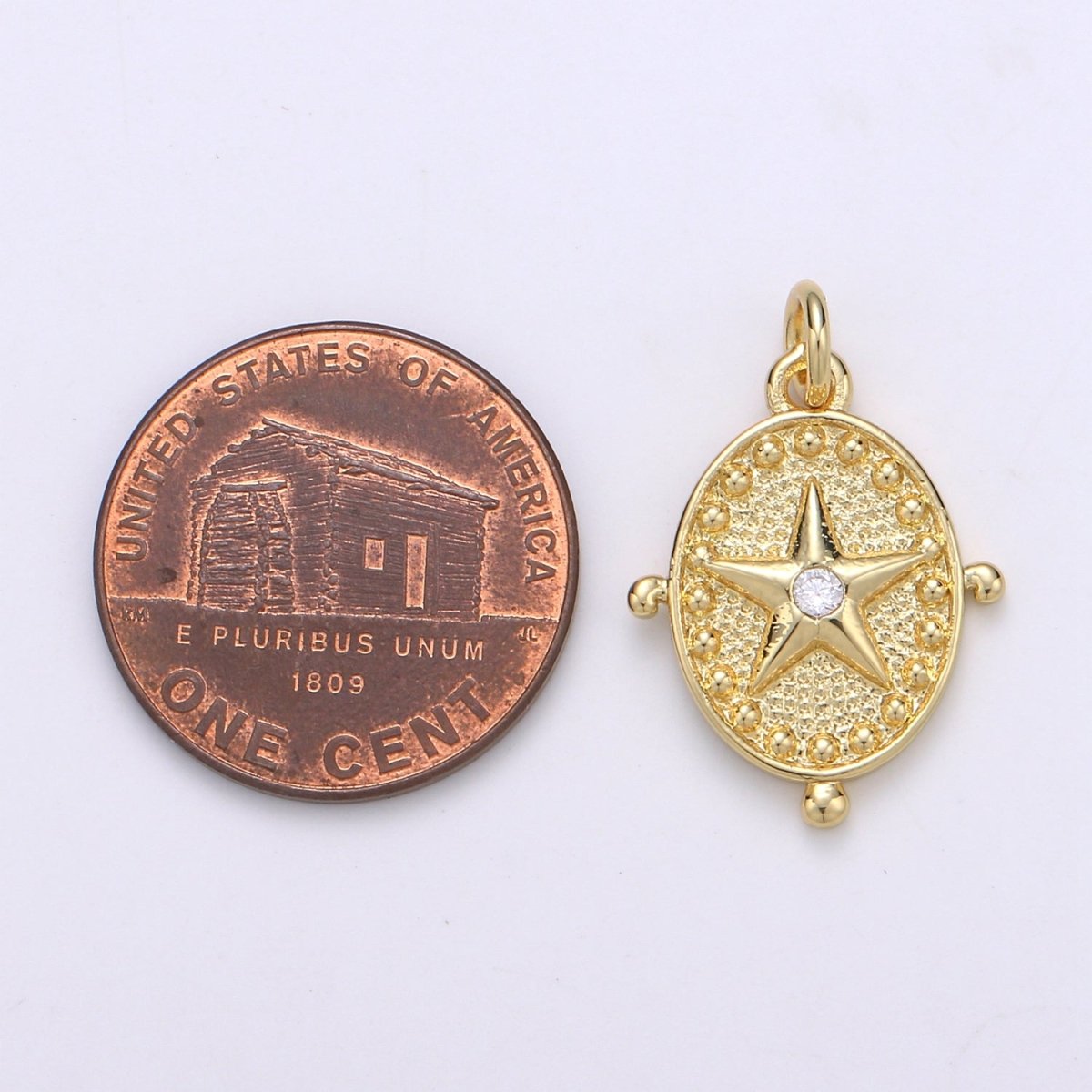 Gold Filled Star Compass Charm D-868