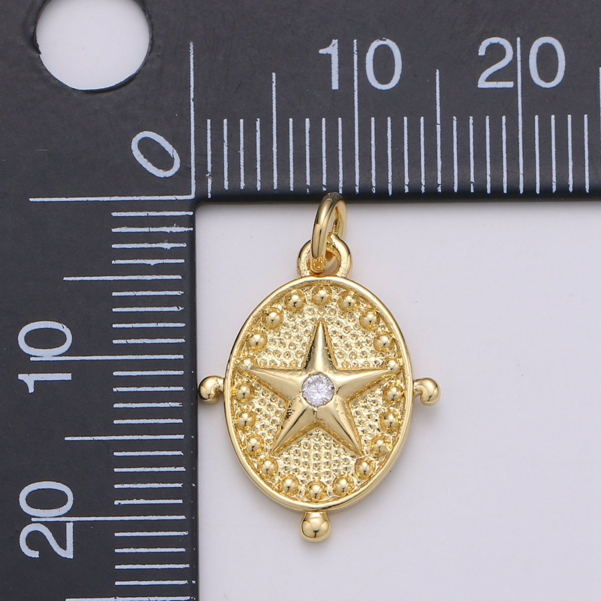 Gold Filled Star Compass Charm D-868