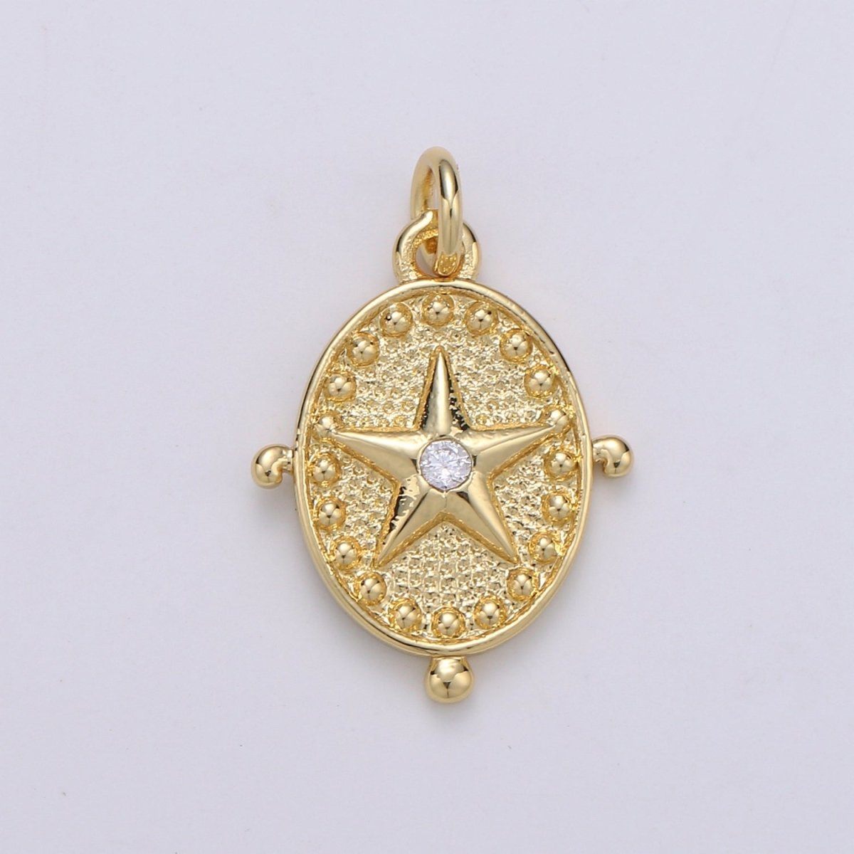 Gold Filled Star Compass Charm D-868