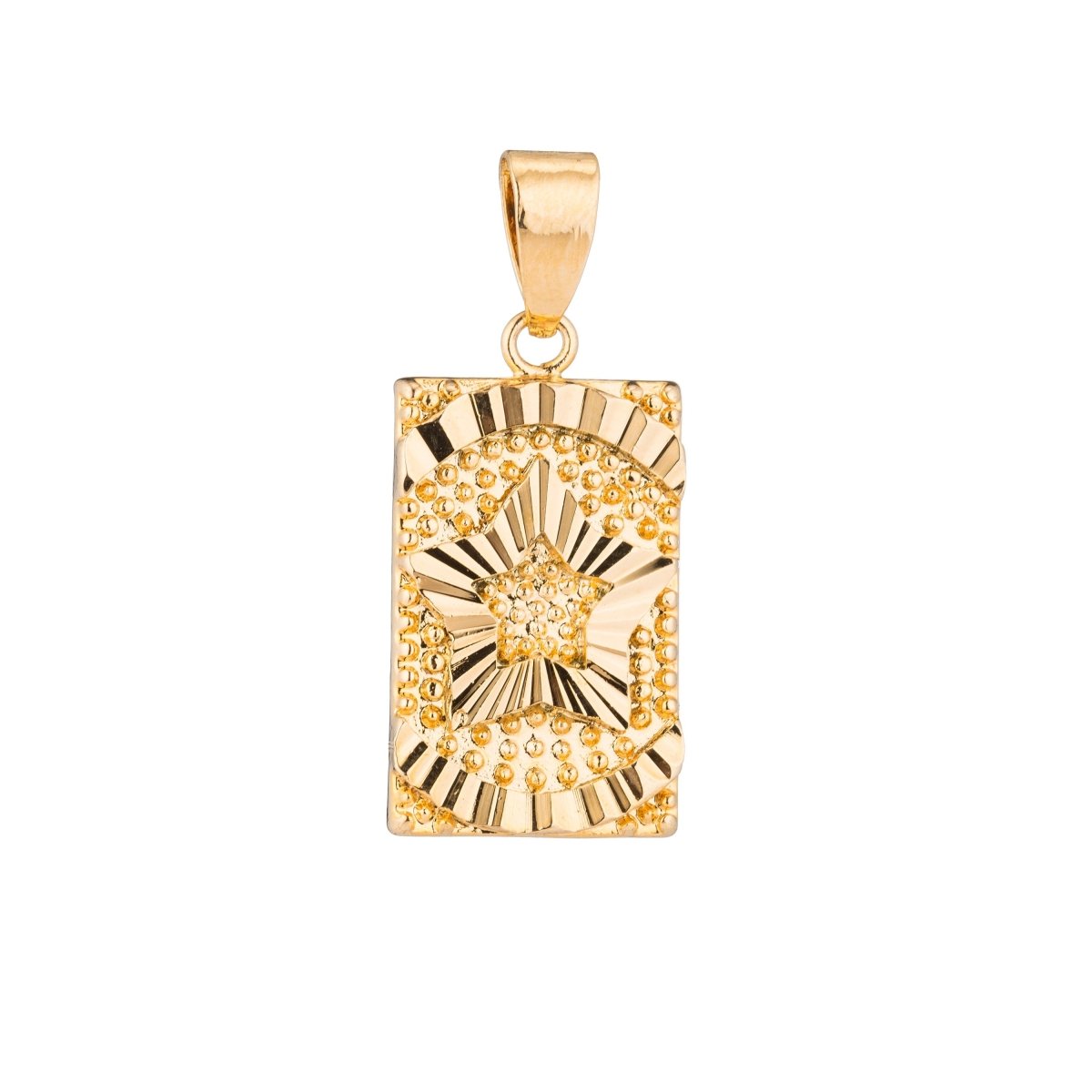 Gold Filled Star, Frame, Golden Bar, Shine Bright, Make a Wish, Celestial, Craft, Necklace Pendant Charm Findings for Jewelry Making H-381