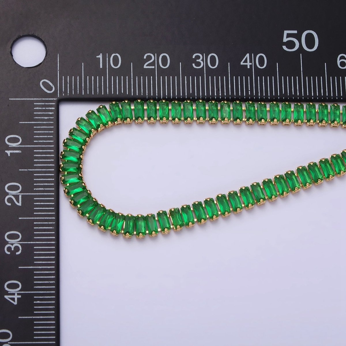 Gold Filled Tennis Bracelet, Baguette Emerald Green, Pink, Clear Pave CZ Bracelet for | WA-1764 to WA-1766 Clearance Pricing