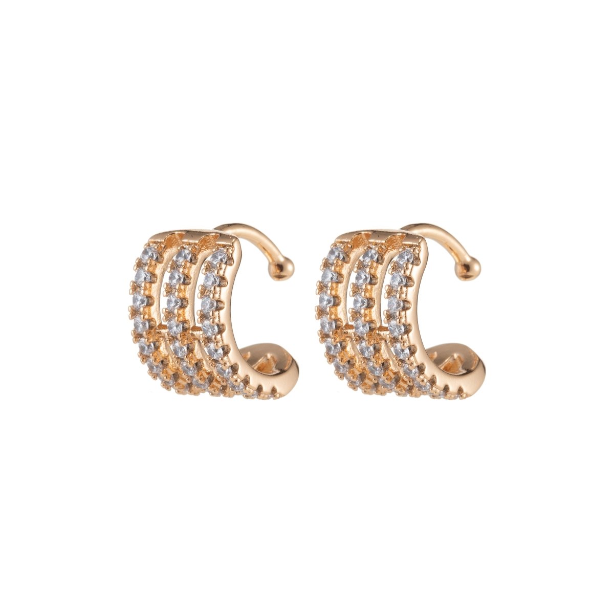 Gold Filled Three Lines Earcuffs - AI-038