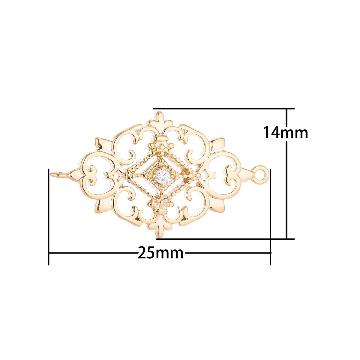 Gold Filled Vintage Style Connector - F-002