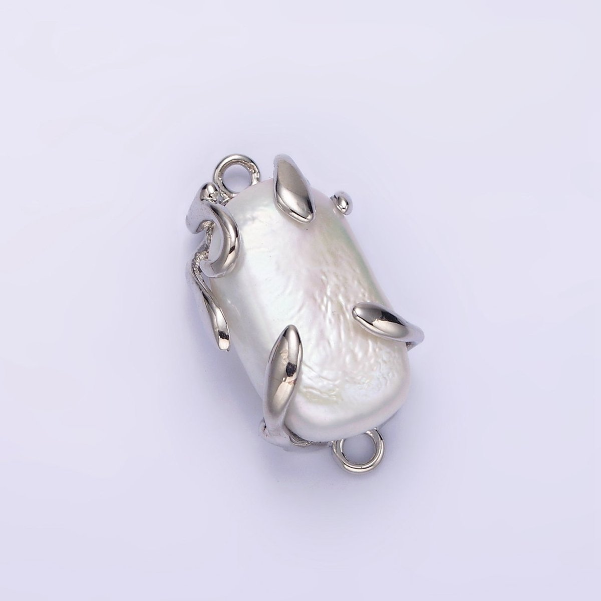 Gold Filled White Baroque Freshwater Pearl Molten Drip Connector in Gold & Silver G-726 G-784