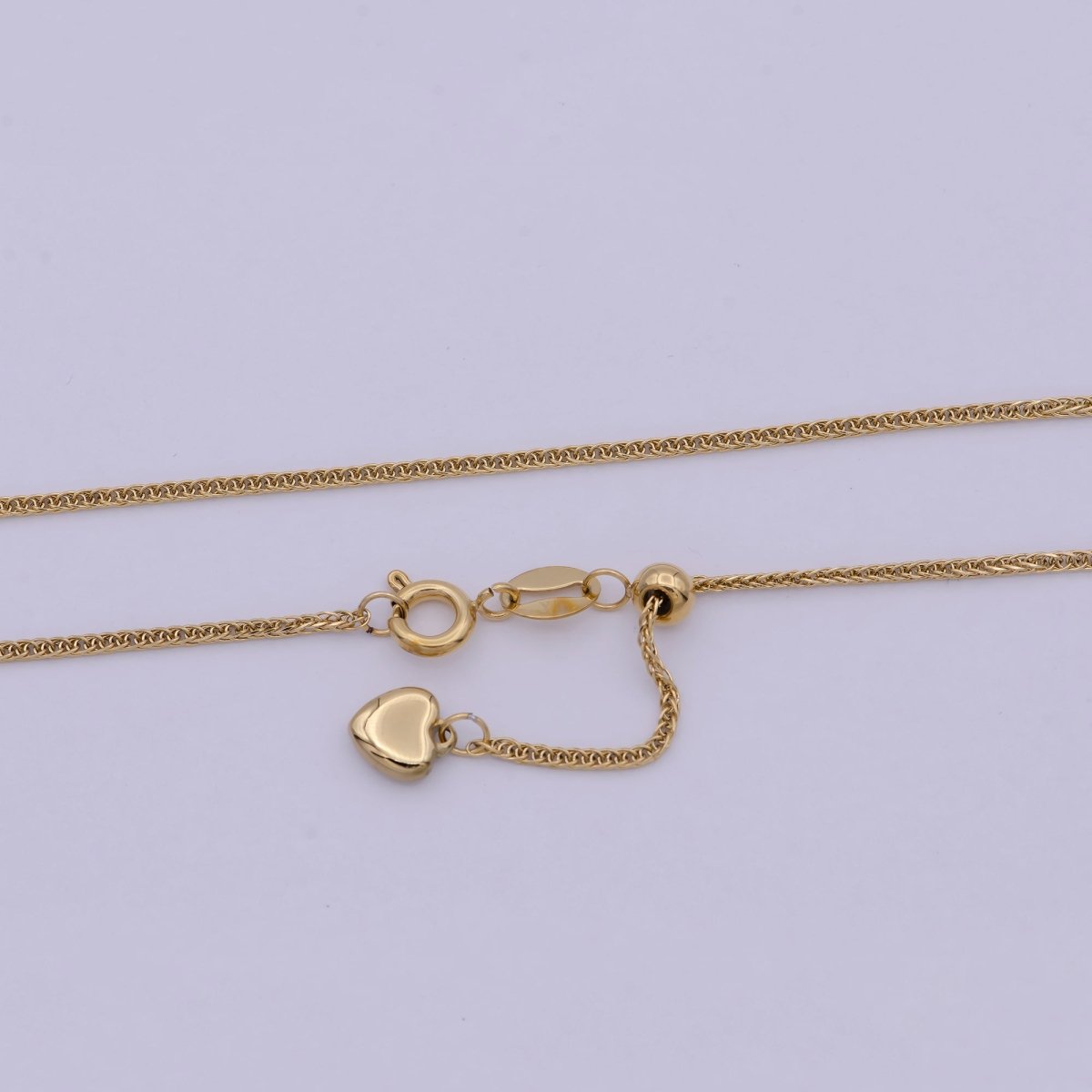Gold Fox Tail Chain Necklace - 24K Gold Plated Foxtail Chain - Dainty 1.4mm Layering 20 Inch Ready To Wear Chain with Spring Ring | WA-516 Clearance Pricing