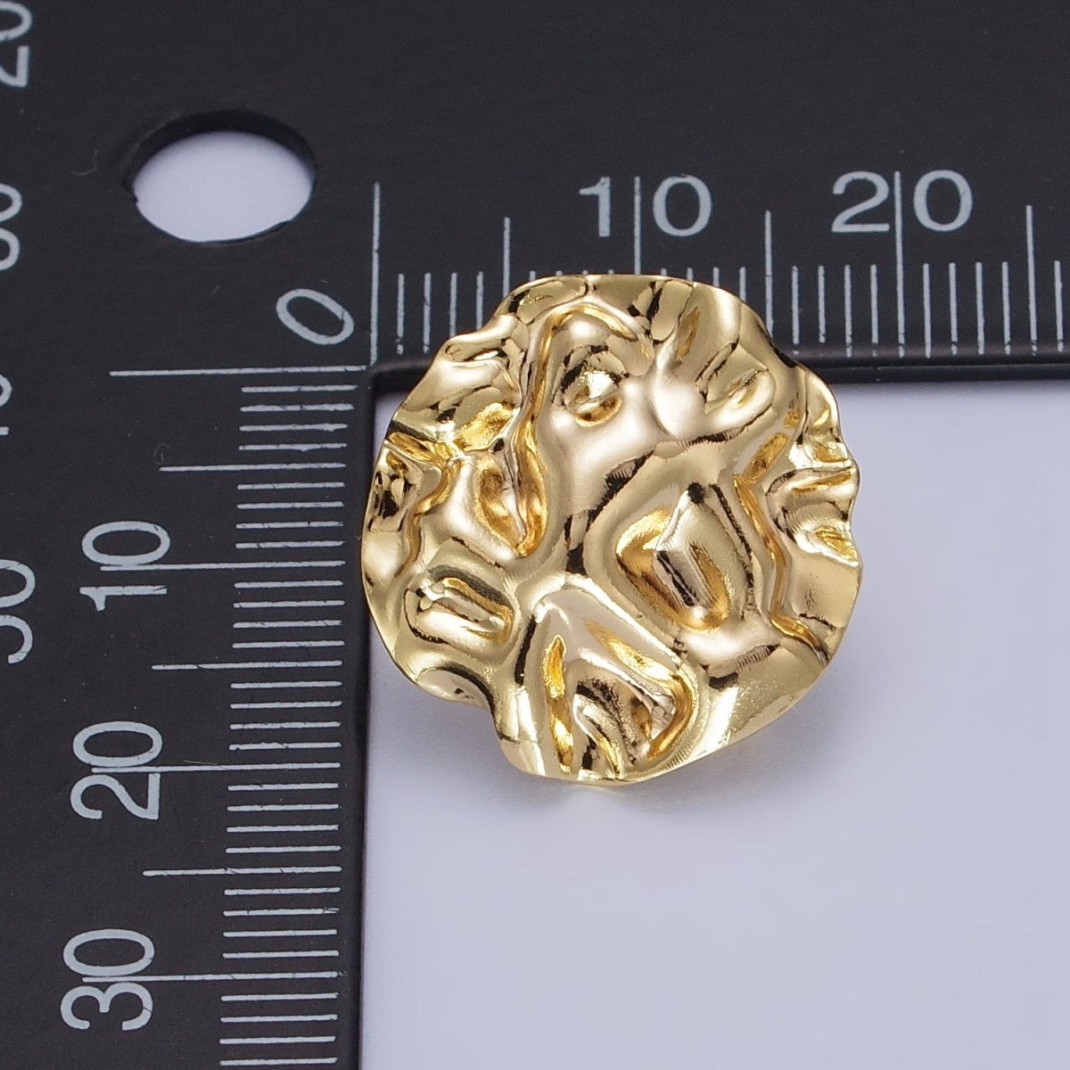 Gold Geometric Round Abstract Foil Stud Loop Earrings Supply | Z-076