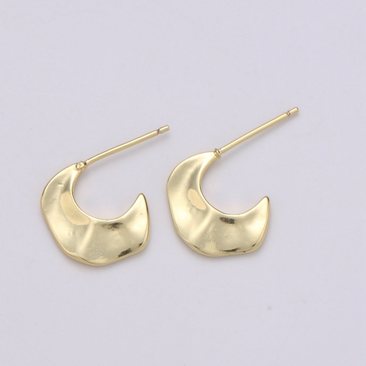 Gold Hammered Hoop Earrings Gold Filled Hammered Earrings, Textured Hoop Earrings, Vintage Style, Gold Minimalist Earrings Q-287