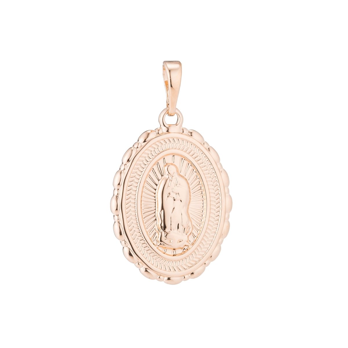 Gold Holy Mother Mary, Virgin, Rosary, Catholic, Novena, Prayer Family DIY Necklace Pendant Charm Bead Bails Findings for Jewelry Making H-484