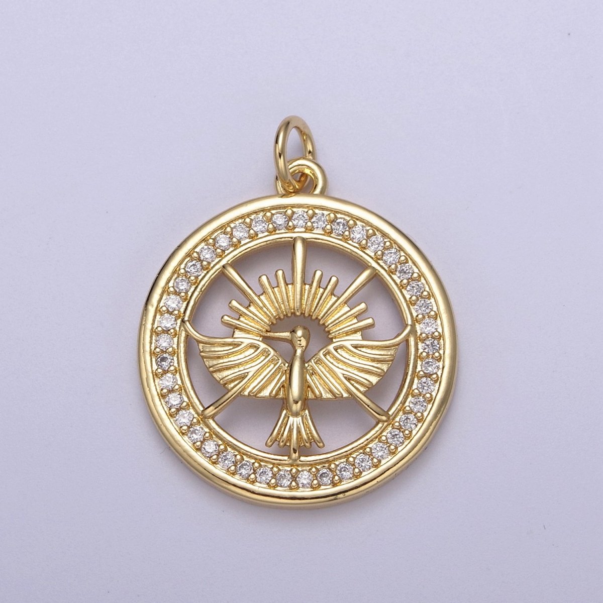 Gold Holy Spirit Dove Pendant Necklace Holy Spirit Religious Necklace Charm N-419