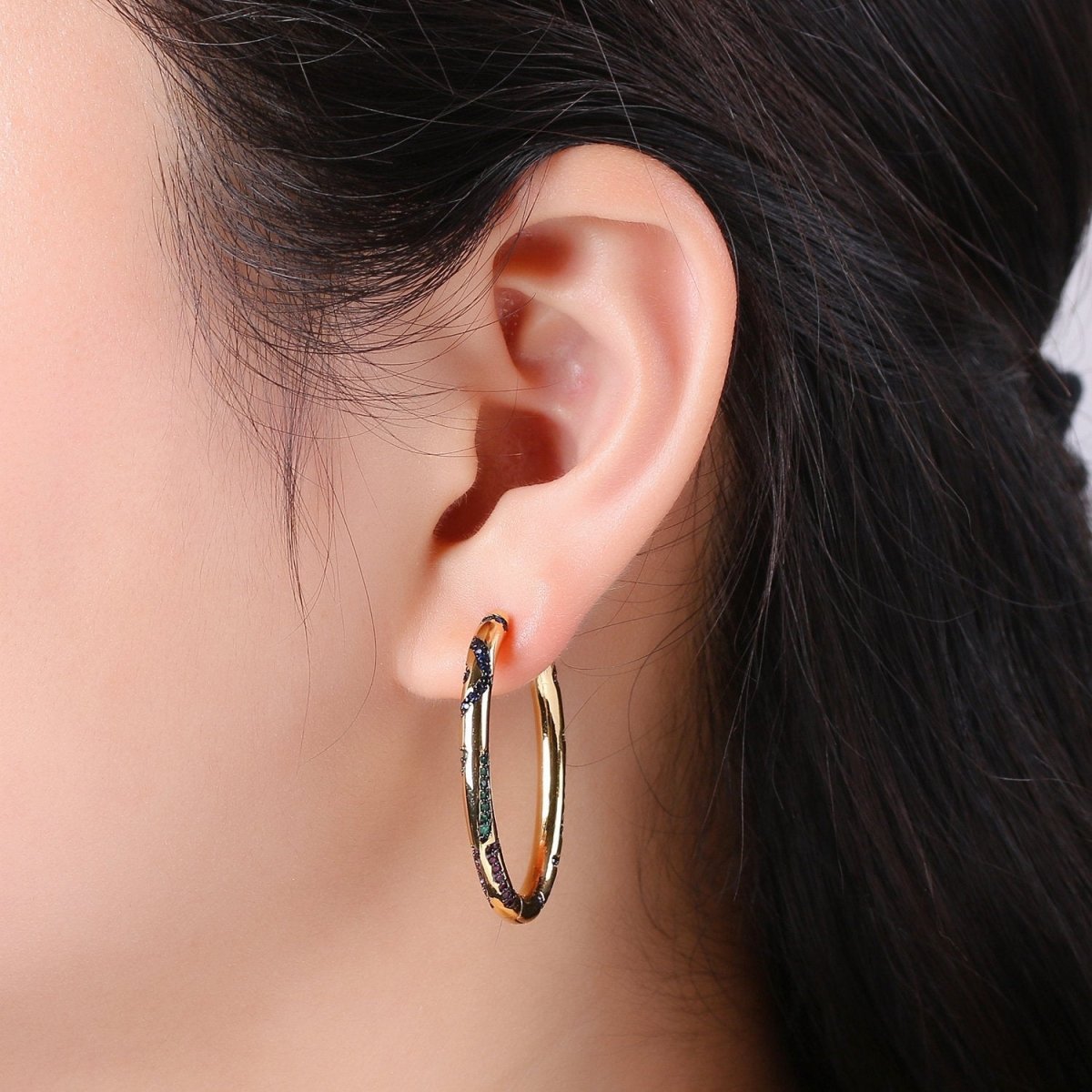 Gold Hoop Earrings, Dainty Hoop Earrings, Gold Hoops Minimalist Earrings, Gold Earrings, Chunky Hoop Earrings, gifts for her K-529