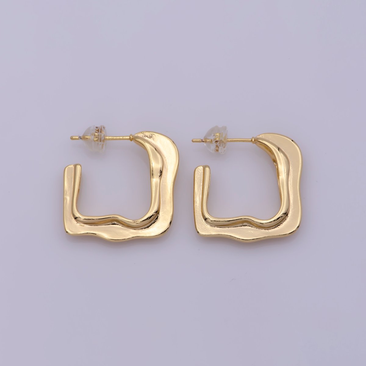 Gold hoops, geometric earring hoops small hoop earring dainty earring, minimalist earrings T-209