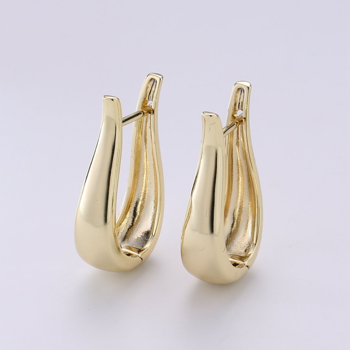 Gold Huggie Earring Chunky Earring 30mm, 14K gold Filled Earromg Nickel and Lead free, Lever back earring making Supply Ear-1301 Q-323