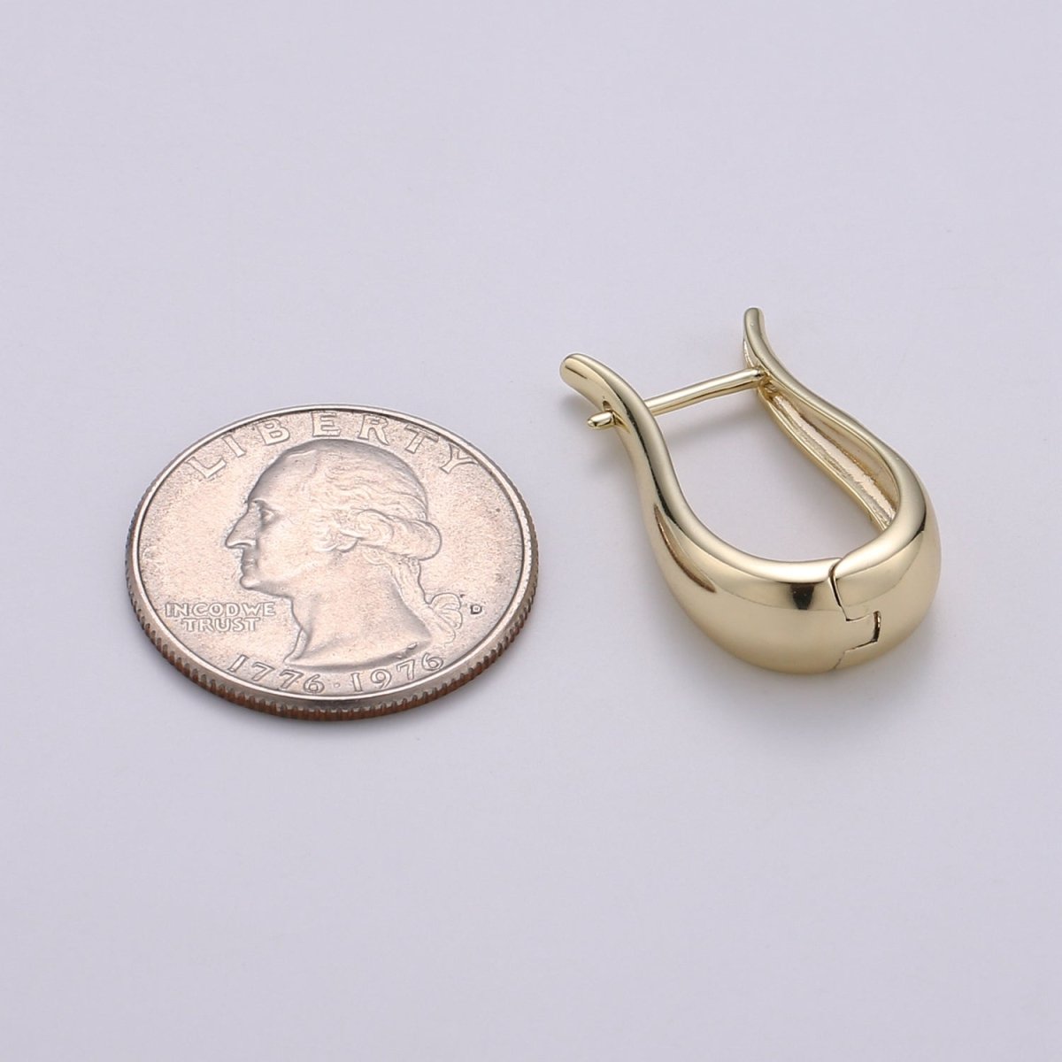 Gold Huggie Earring Chunky Earring 30mm, 14K gold Filled Earromg Nickel and Lead free, Lever back earring making Supply Ear-1301 Q-323