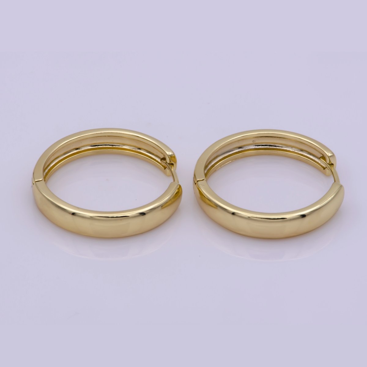 Gold Huggie Hoop Earrings • 25mm Hoops • Cartilage Hoop • Small Hoop Earrings • Gold Mini Hoop T-204