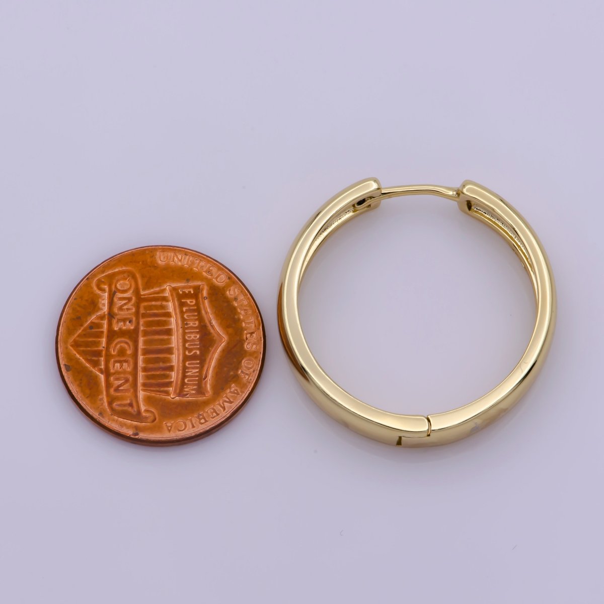 Gold Huggie Hoop Earrings • 25mm Hoops • Cartilage Hoop • Small Hoop Earrings • Gold Mini Hoop T-204