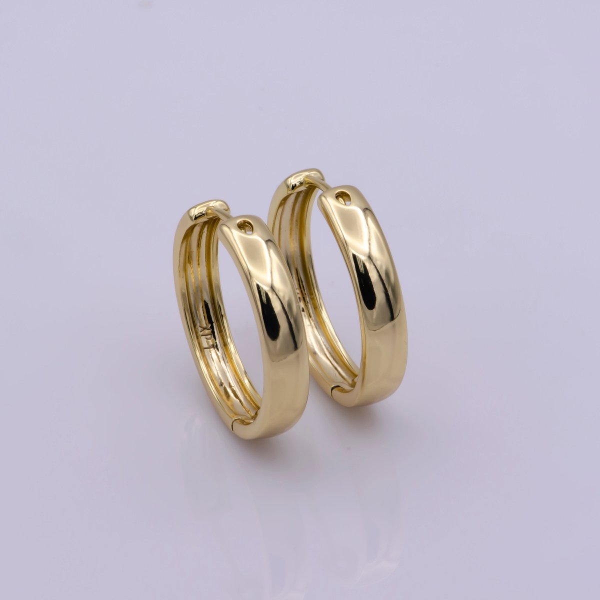 Gold Huggie Hoop Earrings • 25mm Hoops • Cartilage Hoop • Small Hoop Earrings • Gold Mini Hoop T-204