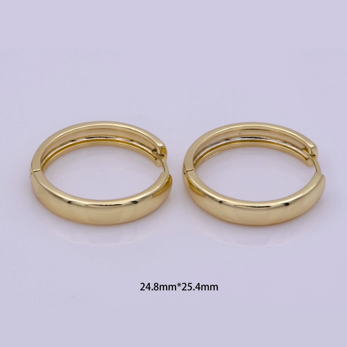 Gold Huggie Hoop Earrings • 25mm Hoops • Cartilage Hoop • Small Hoop Earrings • Gold Mini Hoop T-204