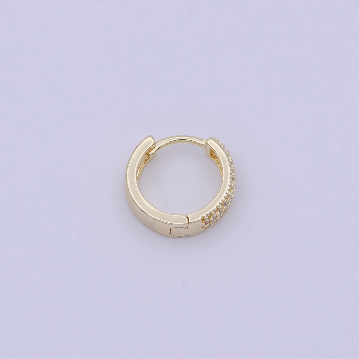 Gold Huggie Hoop Earrings Cubic Zirconia Everyday Jewelry Wholesale Fashion Jewelry T-340